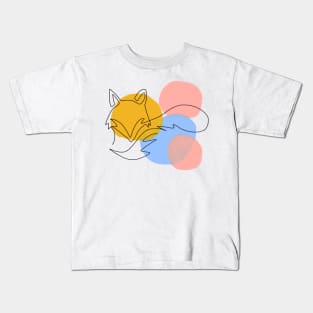 Fox Abstract Line Art Kids T-Shirt